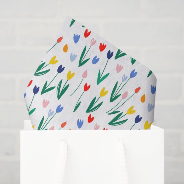 Colorful Tulips  Tissue Paper (Gift Bag)