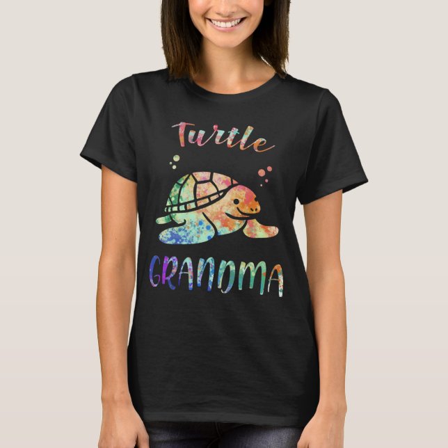 Colorful Turtle Grandma  Promoted To Grandma 2021  T-Shirt (Front)