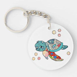 colorful turtle key ring
