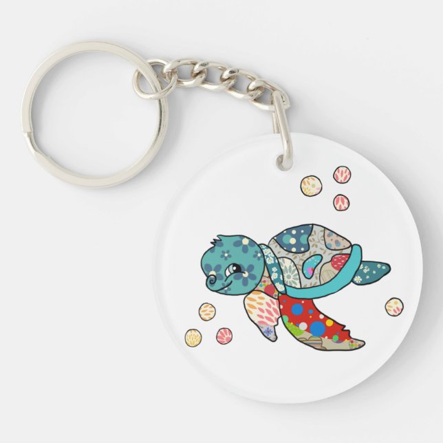 colorful turtle key ring (Front)