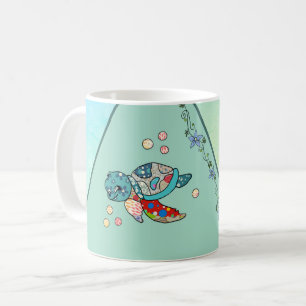 colorful turtle personalized coffee mug