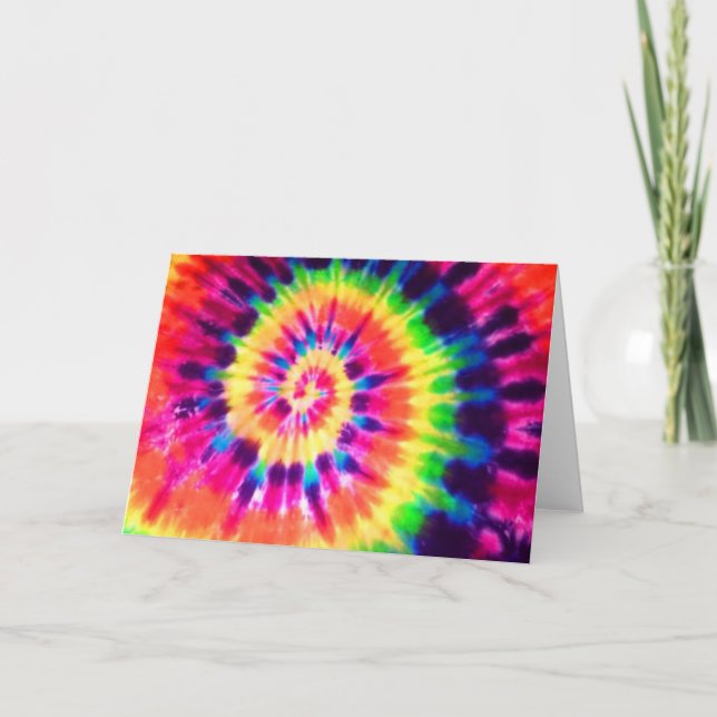 Colorful Twisted Rainbow Spiral Illusion Card (Front)