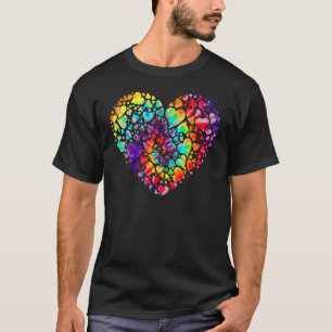 Colorful Tye Dye Die Tie Heart TShirt Valentine's 