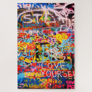 Colorful Typographic Graffiti Street Art Jigsaw Puzzle