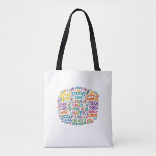 Colorful Typography Inspirational Quotes Tote Bag