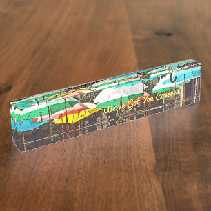 COLORFUL UMBRELLAS / "WE'VE GOT YOU COVERED" NAMEPLATE