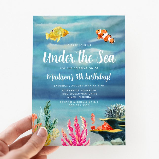 Colorful Under the Sea Birthday Invitation (Creator Uploaded)