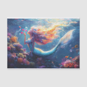 Colorful Underwater Mermaid Illustration Tissue Paper