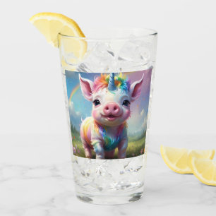 Colorful Unicorn Baby Pig Acrylic Art, Glass
