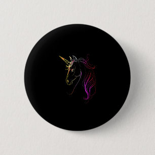 Colorful Unicorn Head Magic Tank Top 6 Cm Round Badge