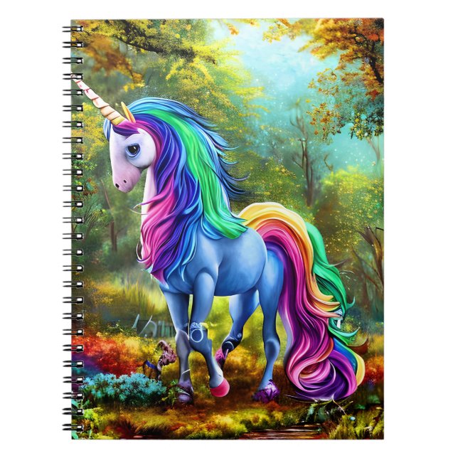 Colorful Unicorn Horse  Notebook (Front)