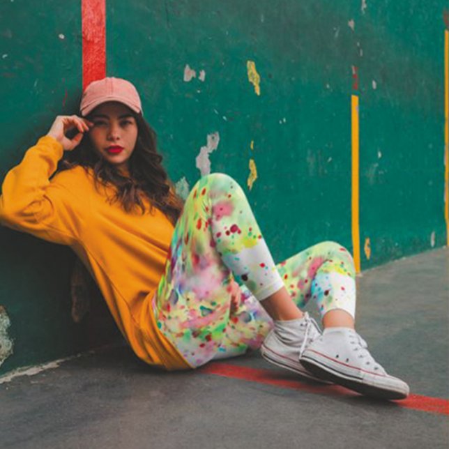 Colorful, Unique Paint Splatter Rainbow Leggings (Creator Uploaded)