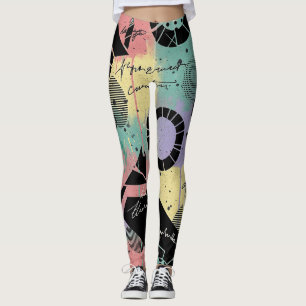 Colorful Urban Graffiti Pattern (10) Leggings