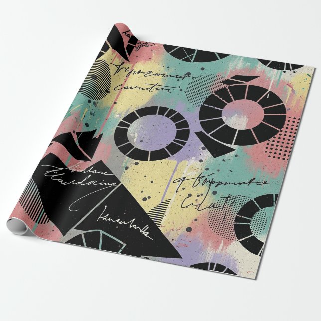 Colorful Urban Graffiti Pattern (10) Wrapping Paper (Unrolled)