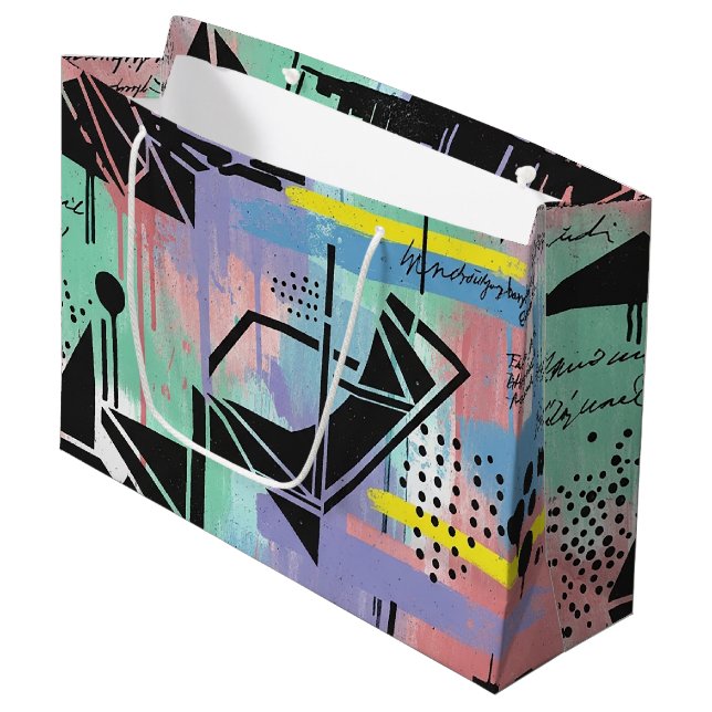 Colorful Urban Graffiti Pattern (11) Large Gift Bag (Front Angled)