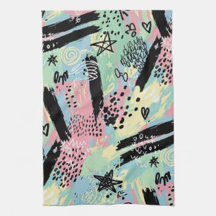 Colorful Urban Graffiti Pattern (12) Tea Towel