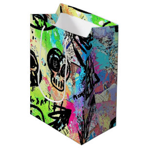 Colorful Urban Graffiti Pattern (1) Medium Gift Bag