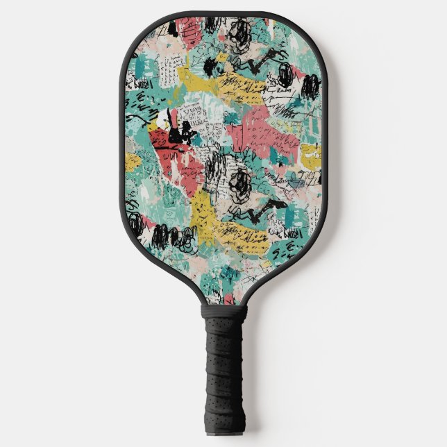 Colorful Urban Graffiti Pattern (2) Pickleball Paddle (Front)