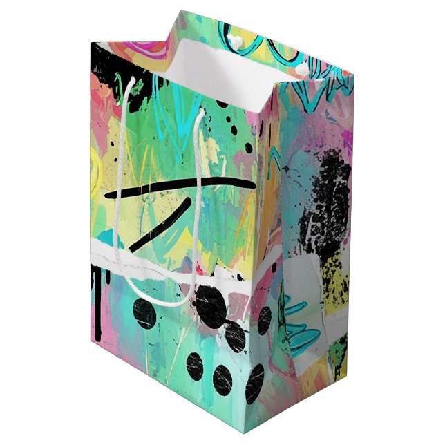 Colorful Urban Graffiti Pattern (7) Medium Gift Bag (Front Angled)