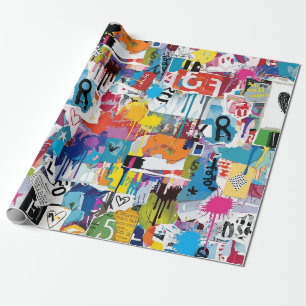 Colorful Urban Graffiti Pattern (8) Wrapping Paper