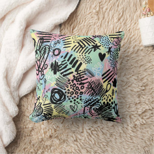 Colorful Urban Graffiti Pattern (9) Cushion