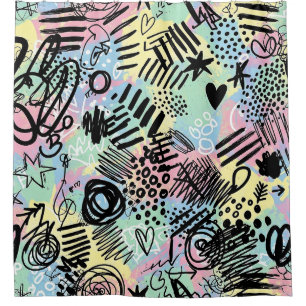 Colorful Urban Graffiti Pattern (9) Shower Curtain