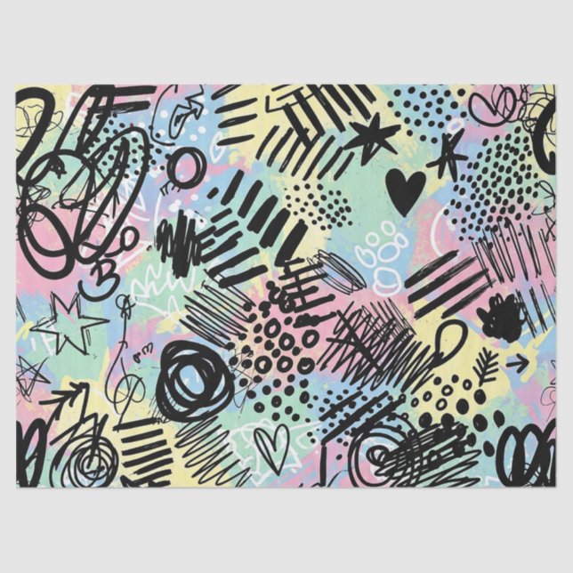 Colorful Urban Graffiti Pattern (9) Tissue Paper (Front)