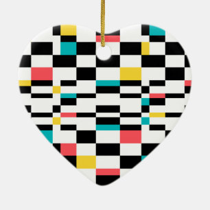 Colorful, urban, modern, trendy geometric pattern ceramic tree decoration