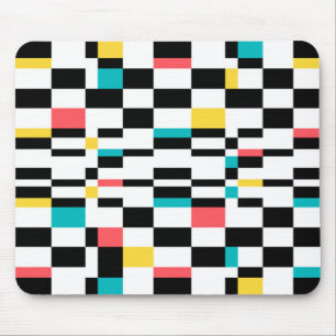 Colorful, urban, modern, trendy geometric pattern mouse mat
