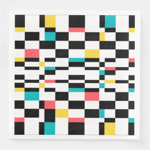 Colorful, urban, modern, trendy geometric pattern napkin