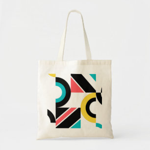 Colorful, urban, trendy, modern geometric art tote bag