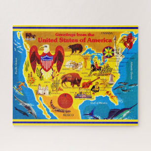 Colorful USA Map 16x20 Jigsaw Puzzle