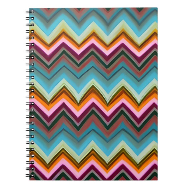 Colorful V Shape Pattern  Notebook (Front)