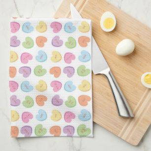 Colorful Valentine Candy Hearts  Placemat Holiday  Tea Towel