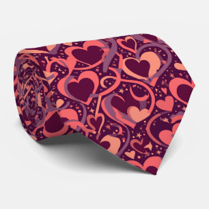 Colorful Valentine Hearts Seamless Pattern Bold Tie
