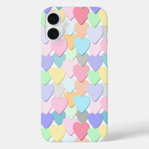 COLORFUL VALENTINE MESSAGE HEARTS iPhone 16 PLUS CASE