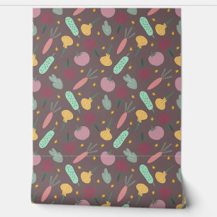colorful vegetable pattern wallpaper