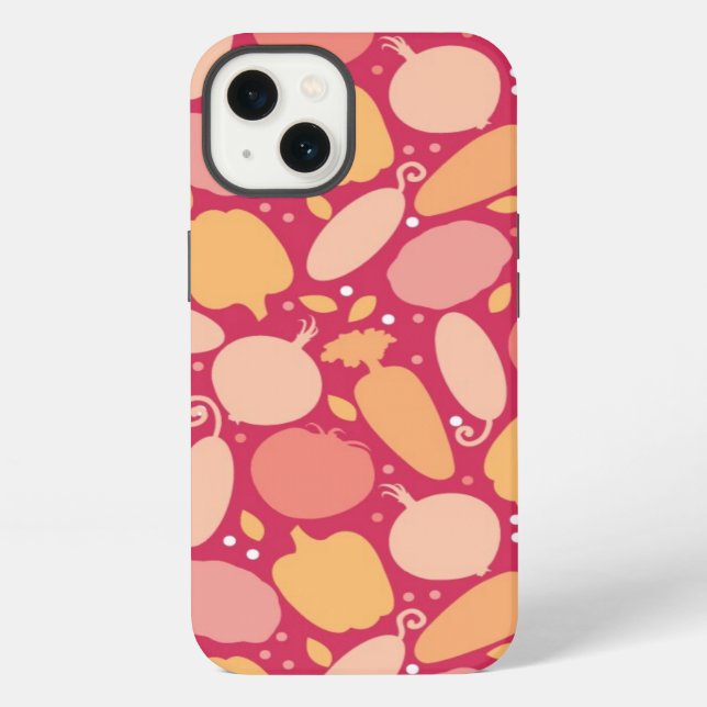 Colorful vegetables pattern iPhone case (Back)