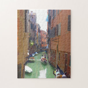 Colorful Venice Canal with gondola, Italy Jigsaw Puzzle