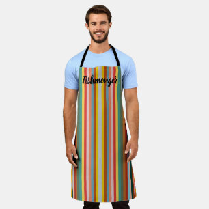 Colorful Vertical Retro Stripes Apron