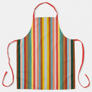 Colorful Vertical Retro Stripes  Apron