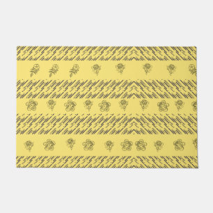 Colorful vertical stripes and flowers  doormat