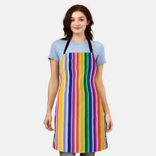 Colorful Vertical Stripes Design Apron