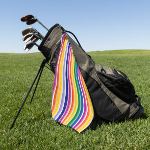 Colorful Vertical Stripes Design Golf Towel