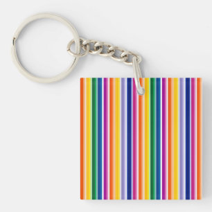 Colorful Vertical Stripes Design Key Ring