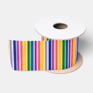 Colorful Vertical Stripes Design Satin Ribbon