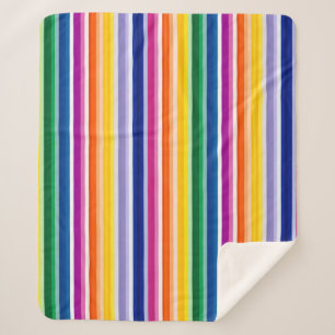 Colorful Vertical Stripes Design Sherpa Blanket