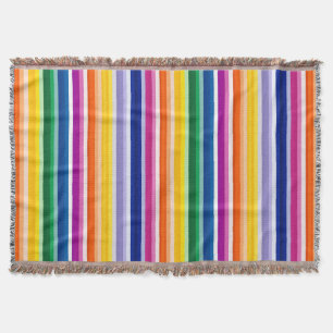 Colorful Vertical Stripes Design Throw Blanket