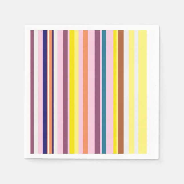 Colorful Vertical Stripes Paper Napkins (Front)