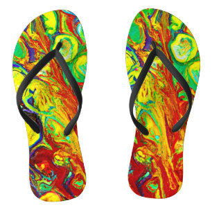 Colorful Vibrance Pattern Flip Flops
